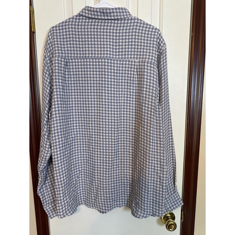 And Now This Mens Blue Mini Check Button Down Long Sleeve Shirt XL - Picture 3 of 3